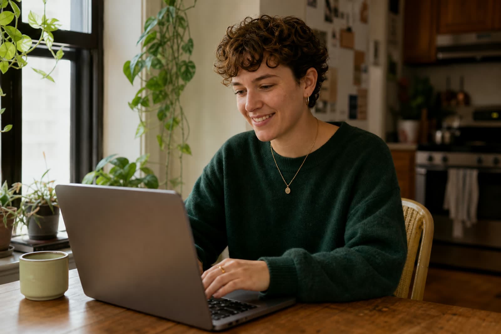Welper completing profile signup on a laptop